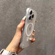 其勢 適用蘋(píng)果16無(wú)邊框磁吸保護殼 Magsafe無(wú)線(xiàn)充電 散熱通風(fēng) 硬殼磨砂防摔防塵防指紋防汗 全包鏡頭膜 透白 iPhone13ProMax