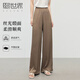 熙世界（sllsky）2025夏季新款肌理醋酸感緞面闊腿褲寬松百搭休閑直筒長(cháng)褲 木刷咖 M