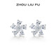 周六福（ZLF） S925銀飾耳飾女簡(jiǎn)約閃耀五瓣花時(shí)尚百搭耳飾送生日禮物 耳飾一對