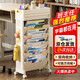 皓梵潔（HAOFANJIE）移動書架帶輪學(xué)生用桌邊置物架可移動高中生學(xué)校用教室課桌雜志架 【滑輪款】 5層 雙側(cè)書架-無抽屜