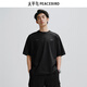 太平鳥(niǎo)男裝冰氧吧短袖t恤夏插肩袖華夫格運動(dòng) 黑色第二批（闊型）  L 