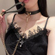 芯奢黑色真皮項(xiàng)圈女Puppy圓環(huán)T型k9情侶s牽引繩m狗鏈choker頸帶鏈子 黑色T字真皮項(xiàng)圈+牽引鏈