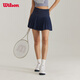 威爾勝（Wilson）官方女士MIDTOWN蜜糖帶底褲球袋一體織網(wǎng)球運動(dòng)半身裙 純色海軍藍 WW00160331DBC S /165/66A