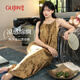 古今（GUJIN）春夏新品睡衣女睡裙家居服可外穿棉綢裙子文藝寬松長(zhǎng)裙吊帶均碼