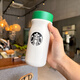星巴克星巴克（Starbucks）保溫杯高顏值水杯不銹鋼戶(hù)外便攜小巧口袋杯 白綠【帶茶漏】 300ml