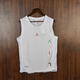 NBA KIDSJORDAN夏季速干透氣飛人AJ背心運動無袖籃球服男跑步健身休閑上衣圓領(lǐng) 白色 L (170) 建議體重120斤-140斤