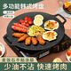 追拓韓式烤肉盤麥飯石不粘烤盤戶外露營鐵板燒家用電磁爐卡式爐煎烤盤 28CM烤肉盤(電磁爐燃?xì)馓蓟鹜ㄓ?