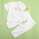 承承鹿嬰兒夏裝分體套裝莫代爾睡衣可愛(ài)公主女寶寶短袖短褲兩件套空調服 X-55+X-32白色一套 80 【18-23斤】