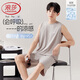 浪莎男士睡衣男夏季薄款背心無(wú)袖涼感透氣寬松家居服可外穿2026復古藍