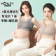 海貍嗨哩（McHiley）孕婦哺乳內(nèi)衣懷孕期文胸防下垂聚攏產(chǎn)后喂奶專用大碼大胸罩杯女秋 茶灰色+燕麥色 XL(125-145斤/85D-F,90A-C)
