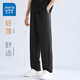 真維斯（Jeanswest）夏季純色空調(diào)直筒褲男2025新款透氣速干簡約基礎(chǔ)款顯瘦百搭休閑褲 黑#純色 XL 【寬松舒適】