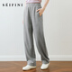 詩(shī)凡黎（‘S EIFINI）詩(shī)凡黎休閑褲2025年春新款韓版寬松香蕉褲時(shí)尚百搭高腰顯瘦哈倫褲 淺灰色 M