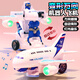 豆豆說(shuō)電動(dòng)萬(wàn)向飛機變形機器人兒童玩具1一3周歲半嬰兒寶寶益智早教男孩 普通版：3節電池