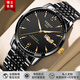2025新款天梭手表男士機械表十大名牌高檔時(shí)尚防水夜光專(zhuān)用男腕表 全黑黑面 送原裝皮表帶
