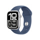 Apple Watch Series 10 智能手表42毫米銀色鋁金屬表殼丹寧色運動型表帶M/L【蜂窩】