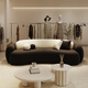 歐梵登輕奢黑色弧形異形沙發(fā)女裝服裝店鋪美容院休息區接待會(huì )客洽談休閑 雙人位180cm 送柔軟抱枕 抗菌防螨磨砂絨-舒服柔軟質(zhì)感好