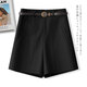 RAJKPOORa字短褲女款夏季小個(gè)子褲子2026新款外穿夏天薄款休閑西裝五分褲 黑色 XL /29<建議116-125斤》