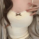 茯見蕾絲吊帶背心女帶胸墊夏季新款可外穿內(nèi)搭無袖打底衫純欲辣妹上衣 小蝴蝶結(jié)蕾絲吊帶【均碼95-120】