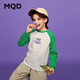 馬騎頓（MQD）MQD童裝男大童新品潮酷休閑撞色插肩袖卡通圓領(lǐng)T恤親子 翠綠 140