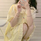 芭芙達妮法式甜美可愛木耳邊碎花連衣裙女夏季新款溫柔中長款超仙初戀裙 超仙初戀裙 M