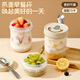 沃德百惠（WORTHBUY）隔夜燕麥杯帶蓋帶勺沙拉奶昔水果酸奶杯上班族外帶便攜早餐杯粥杯 大號【650ml】