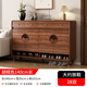 雷揚(yáng)新中式實(shí)木鞋柜家用門(mén)口入戶玄關(guān)柜一體靠墻大容量收納儲(chǔ)物門(mén)廳柜 祥云胡桃（長(zhǎng)140寬35高101）
