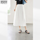 對白肌理感提花白色半身裙女2026夏季新款寬松垂墜感A字月光傘裙 月光白 M