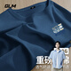 GLM敖瑞鵬代言短袖t恤男休閑日系夏季純棉圓領(lǐng)青少年潮牌落肩袖T恤 【純棉】霧霾藍(lán)#GL山山水水X 2XL