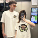love legend情侶裝短袖t恤夏季寬松圓領(lǐng)一男一女印花半袖潮流百搭休閑上衣服 白灰色+白灰色 M 男+S女