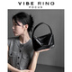 VIBE RING小眾設(shè)計(jì)褶皺云朵包單肩斜挎包 黑色