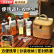 OIMG戶(hù)外調料瓶套裝便攜式露營(yíng)野炊燒烤調料罐組合分裝瓶調味料收納包 卡其色【調味料套裝】 【包*1+勺*2+油瓶*4+調料罐*4】