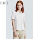 菲妮迪（FINITY）女裝襯衫夏季條紋設計感時(shí)尚白色短袖內搭襯衫女 白色 L