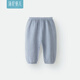 湯尼倍兒嬰兒防蚊褲子純棉紗布外出寬松休閑男女寶寶夏季束腳防曬長(cháng)褲子 藍色 80 cm