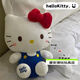 益而思hallo kitty 哈嘍kitty玩偶凱蒂貓毛絨公仔可愛(ài)kt貓送女友禮物 35厘米左右【中號藍衣款】 hellokitty 經(jīng)典款