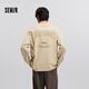 森馬（Semir）長袖T恤男美式復(fù)古印花打底衫春季內(nèi)搭寬松針織上衣刺繡潮流 淺駝50001 L