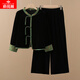 俞兆林（YUZHAOLIN）媽媽裝春秋金絲絨兩件套裝國風(fēng)老年人女裝新中式外套洋氣時(shí)尚唐裝 FFQY0328 綠色 5XL  推薦146-160斤