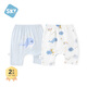 舒貝怡2件裝兒童褲子夏裝女童男童七分褲寶寶大PP褲夏季嬰兒褲子 星空漫游滿(mǎn)印藍+藍 80 cm(12-18個(gè)月)