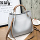 袋鼠女士包包2025新款時(shí)尚牛皮單肩包簡(jiǎn)約休閑百搭手提包斜挎包女包 淺灰
