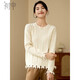 初申厚針織衫女圓領(lǐng)絞花肌理下擺流蘇節日保暖毛衣上衣S144Z3009