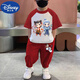 迪士尼（DISNEY）哪吒兒童衣服男女童夏裝套裝2025新款童裝純棉短袖T恤寶寶兩件套3 【套裝】A009插色T+XT001褲 紅色 130 【身高120-130CM】