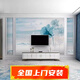 現(xiàn)代中式電視背景墻壁紙客廳沙發(fā)墻布并蹄蓮壁畫影視墻3D立體壁布 無縫絨底18d超浮雕貢綢布