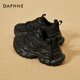 達(dá)芙妮（DAPHNE）老爹鞋女夏季新款透氣網(wǎng)面增高運(yùn)動(dòng)休閑鞋2024春夏時(shí)尚跑步鞋 黑色 37 (235mm)
