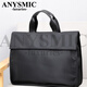 ANYSMIC奢侈高端品牌公文包商務(wù)手提包帆布文件包男款辦公包牛津布男包 黑色 40*30*9.5