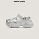 SMFKX CROCS 聯(lián)名款 白鹿同款時尚休閑百搭厚底增高透氣洞洞鞋拖 鉆石 37-38