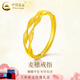 中國黃金（CHINA GOLD）麥穗黃金戒指女款足金穗穗平安手飾活口指環(huán)情人節(jié)生日禮物送女友 麥穗戒指 約2g+玫瑰禮盒