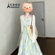 艾美琦美（AIMEIQIMEI）海邊度假吊帶連衣裙夏季女裝穿搭2025新款氣質(zhì)顯瘦長裙套裝兩件套 套裝 L