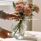 FGHGF花瓶玻璃ins風(fēng)網(wǎng)紅高級感水培養(yǎng)花瓶現(xiàn)代簡約插鮮花擺件花盆 大肚花瓶水波紋1個