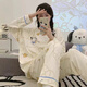 采云卡利睡衣女大碼春秋季夏季長(cháng)袖寬松卡通甜美可愛(ài)家居服套裝可外穿 703可愛(ài)狗 M 70-95斤