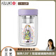 AILUKI日本玻璃水杯女生高顏值泡茶杯雙層隔熱辦公室花茶杯高顏值 【單杯丨紫蓋】抱貓女孩 335ml