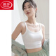浪莎（LangSha）美背文胸一體夏季薄款純棉吊帶小背心女外穿內(nèi)衣帶胸墊打底抹胸衣 一件裝[白色]【遮副乳】 M [86-135斤]【遮副乳】